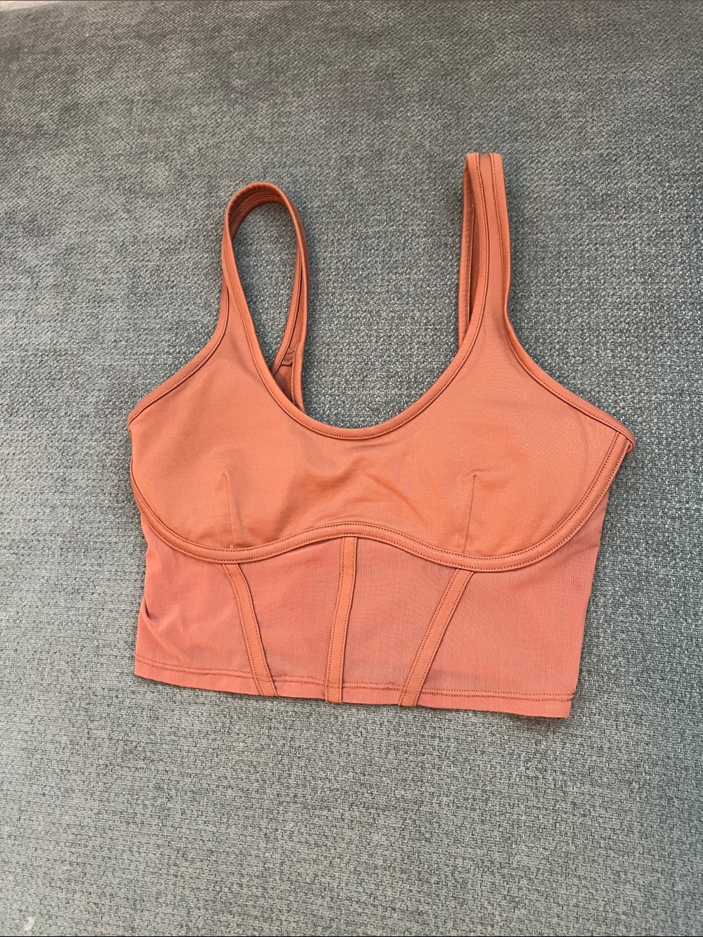 ALO Yoga Coral Longline Bralette Crop Top
